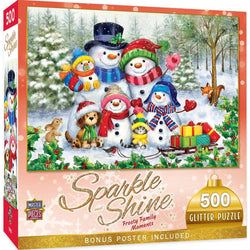 Sparkle & Shine - Frosty Family Moments 500 Piece Glitter Jigsaw Puzzle (ONLINE ORDER ONLY)