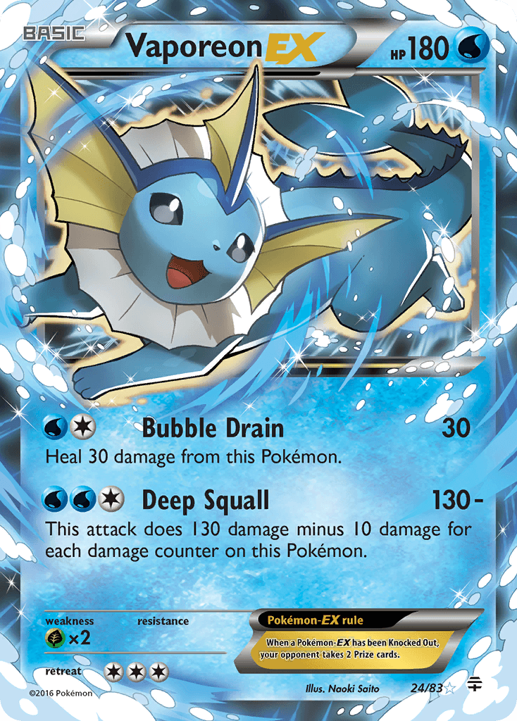 Vaporeon EX (24/83) [XY: Generations] (Online Only)