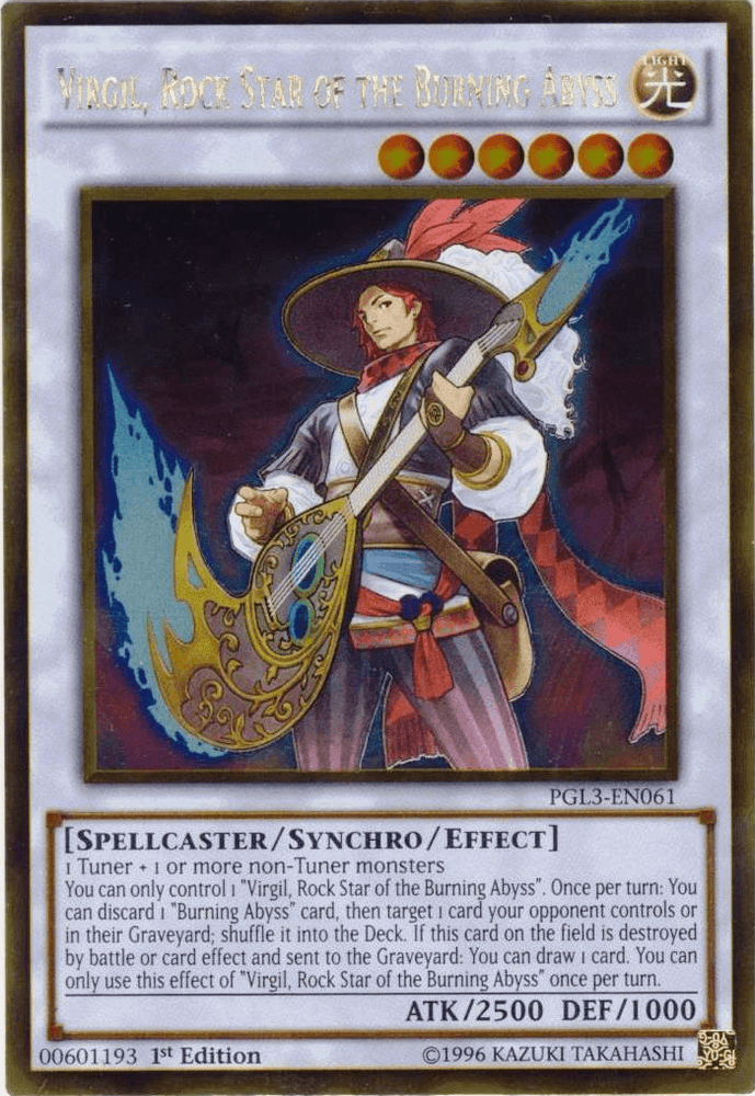 Virgil, Rock Star of the Burning Abyss [PGL3-EN061] Gold Rare (ONLINE ORDER ONLY)