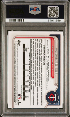 Graded 2024 Topps Bowman Mega Box Walker Jenkins #43 Rookie RC Baseball Card PSA 10 Gem Mint (ONLINE ORDER ONLY)