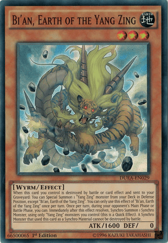 Bi'an, Earth of the Yang Zing [DUEA-EN029] Super Rare (ONLINE ORDER ONLY)