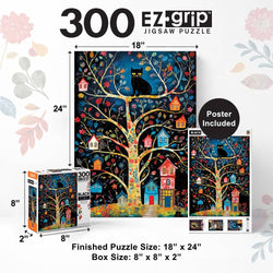 Black Cats - Birdhouse Kingdom 300 Piece EZ Grip Jigsaw Puzzle