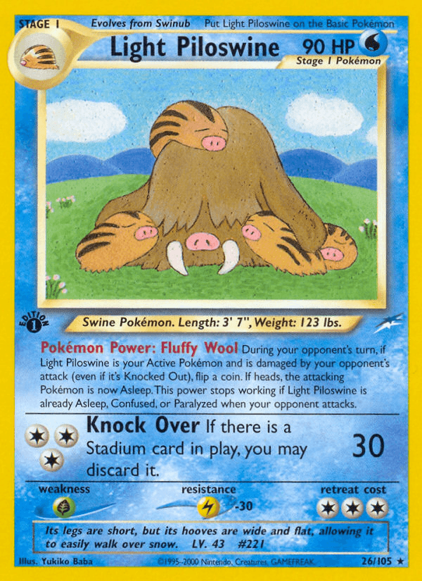 Light Piloswine (26/105) [Neo Destiny 1st Edition] (Online Only)