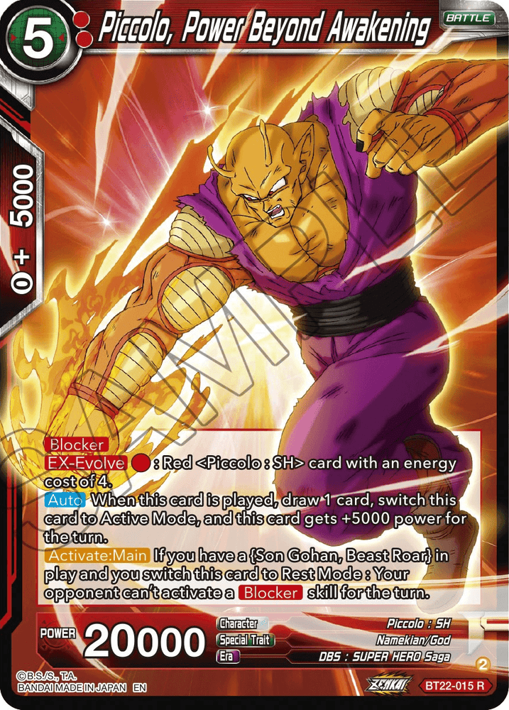 Piccolo, Power Beyond Awakening (BT22-015) [Critical Blow] (ONLINE ORDER ONLY)