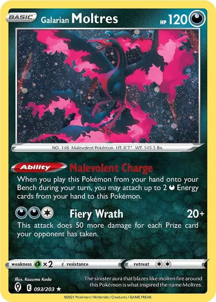 Galarian Moltres (093/203) (Cosmos Holo) [Sword & Shield: Evolving Skies] (Online Only)