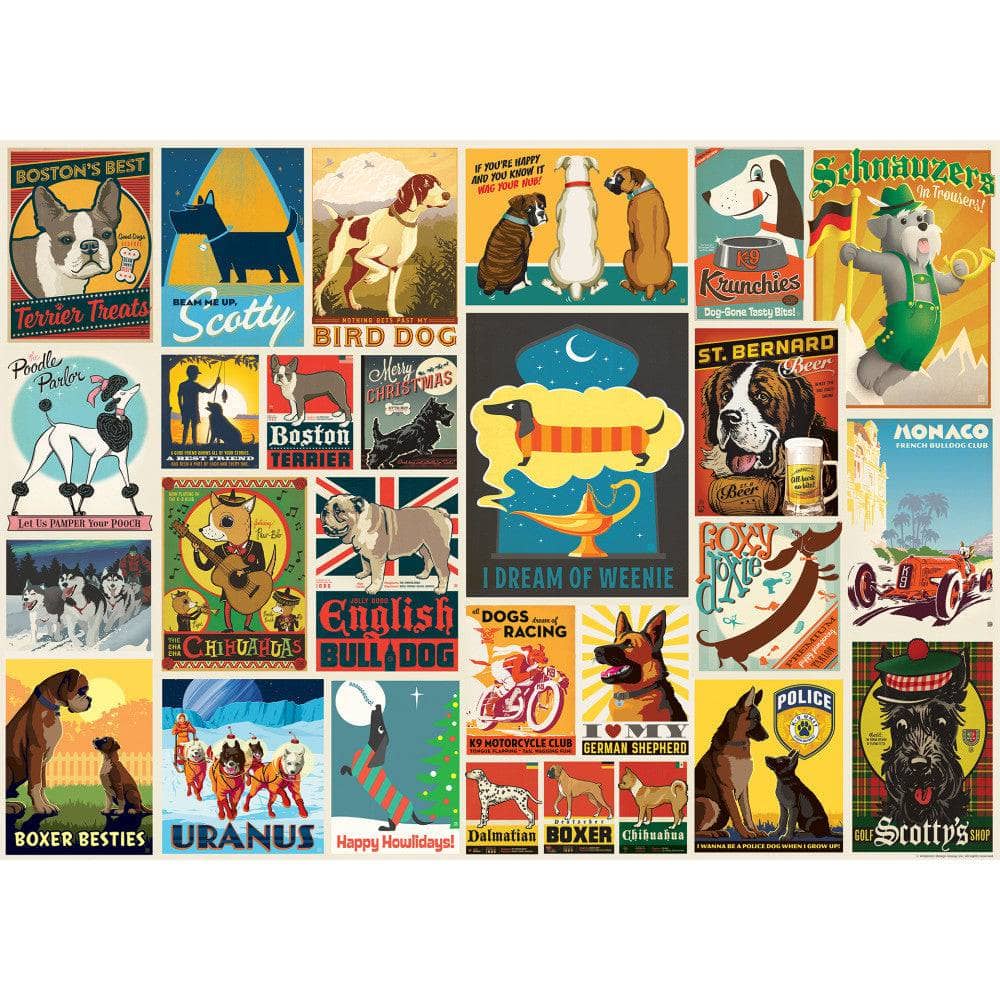 Vintage Posters - Dog Lovers 1000 Piece Jigsaw Puzzle (ONLINE ORDER ONLY)