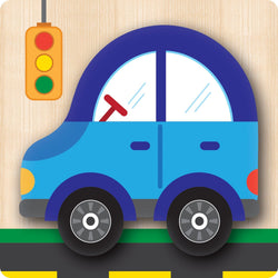 Vehicles Chunky Wood Puzzles - Kids 4-Pack