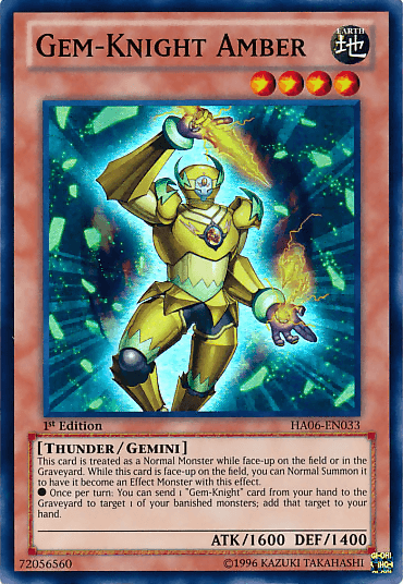 Gem-Knight Amber [HA06-EN033] Super Rare (ONLINE ORDER ONLY)