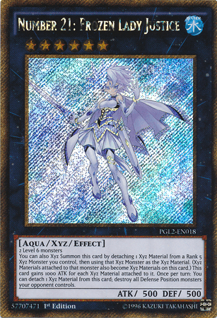Number 21: Frozen Lady Justice [PGL2-EN018] Gold Secret Rare (ONLINE ORDER ONLY)