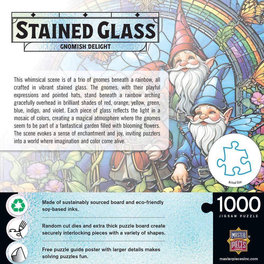 Stained Glass - Gnomish Delight 1000 Piece Jigsaw Puzzle (ONLINE ORDER ONLY)
