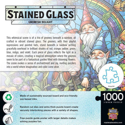 Stained Glass - Gnomish Delight 1000 Piece Jigsaw Puzzle (ONLINE ORDER ONLY)
