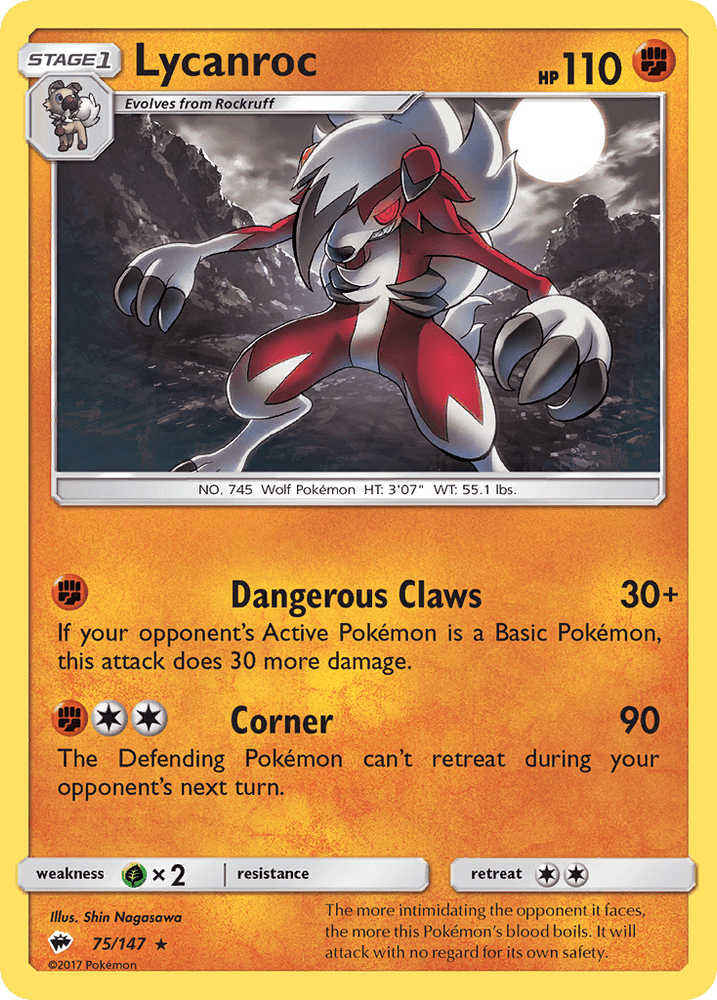 Lycanroc (75/147) [Sun & Moon: Burning Shadows] (Online Only)