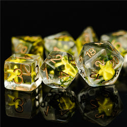 Yellow Starfish Dice 7-Dice Set Resin Dungeons and Dragons Dice (Online Only)