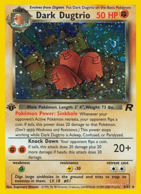 Dark Dugtrio (6/82) [Team Rocket 1st Edition] (Online Only)