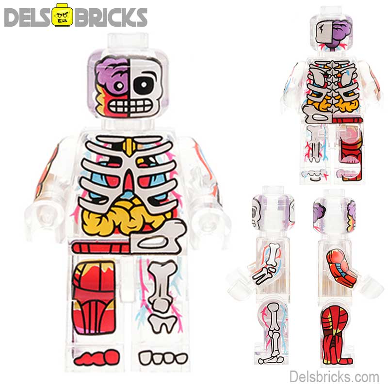 Human Body Transparent Visible Anatomy Man Lego Minifigures custom toys (ONLINE ORDER ONLY)