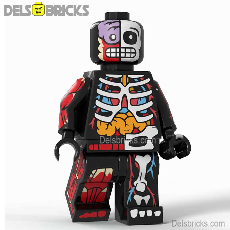 Human Body Guy Visible Anatomy Man Black Lego Minifigures custom toys (ONLINE ORDER ONLY)