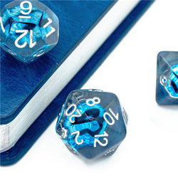 Blue Demon Eye Dragon Eye Dice 7-Dice Set Resin Dungeons and Dragons Dice (Online Only)