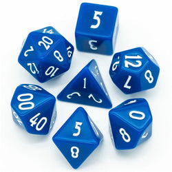 Dark Blue Homage 7-Dice Set w/Blue Numbers Minimalist (Online Only)