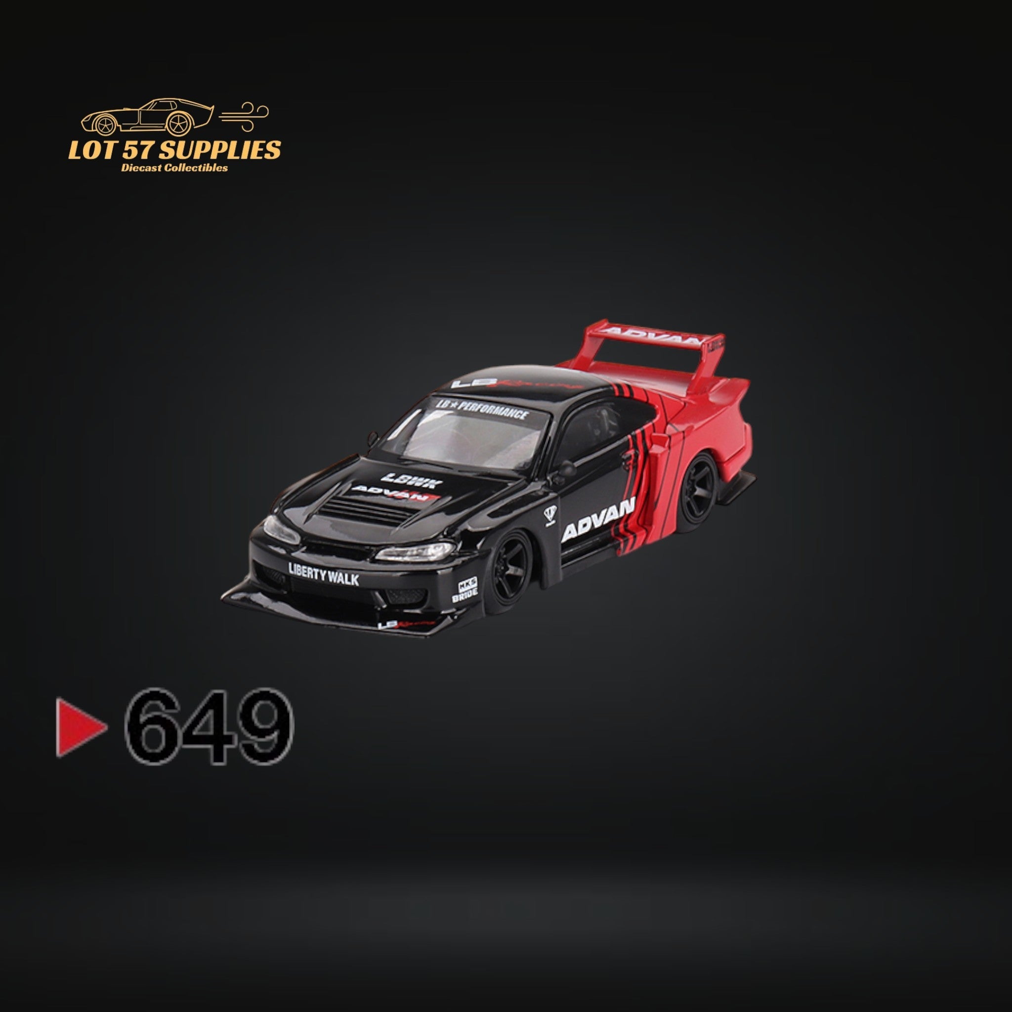 Mini-GT Nissan LB-Super Silhouette S15 SILVIA ADVAN #649 1:64 MGT00649 (ONLINE ORDER ONLY)