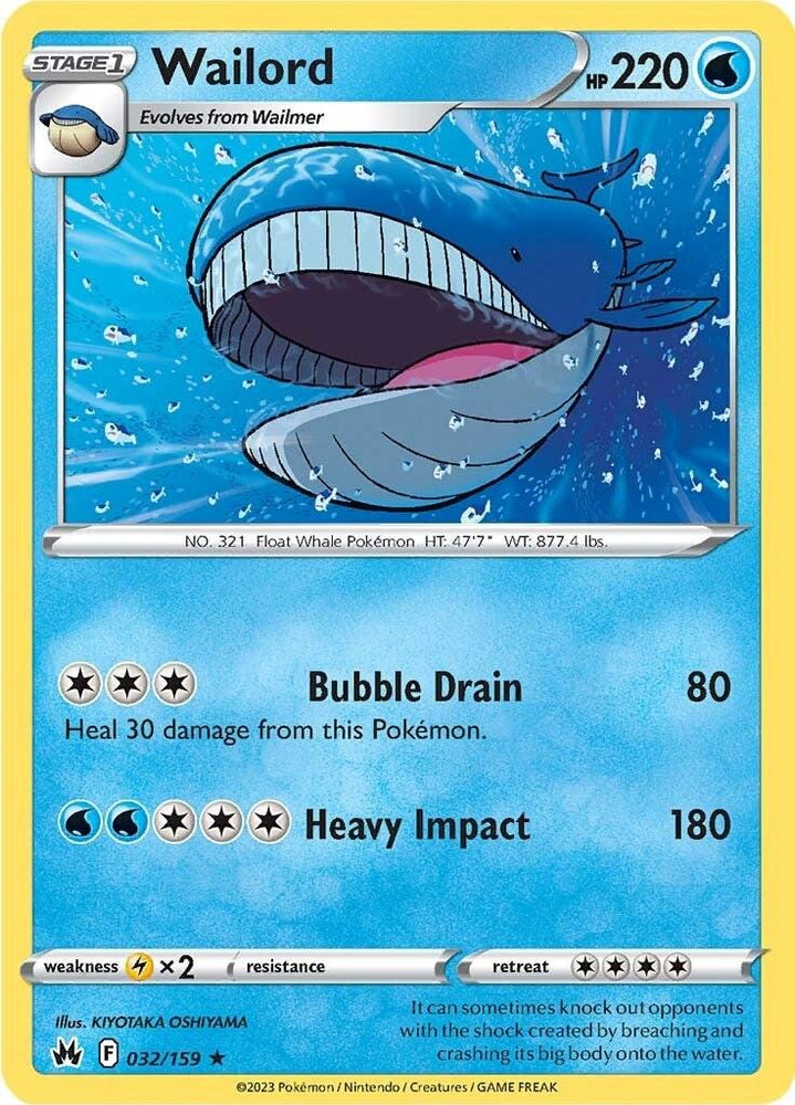 Wailord (032/159) [Sword & Shield: Crown Zenith] (Online Only)