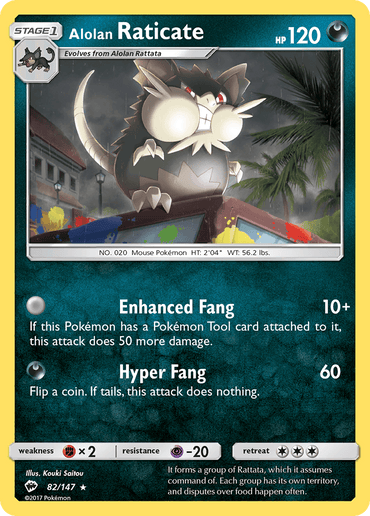 Alolan Raticate (82/147) [Sun & Moon: Burning Shadows] (Online Only)