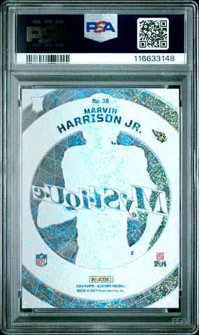 Graded 2024 Panini Illusions Marvin Harrison Jr #38 Mystique Stardust Rookie RC Football Card PSA 10 Gem Mint (ONLINE ORDER ONLY)