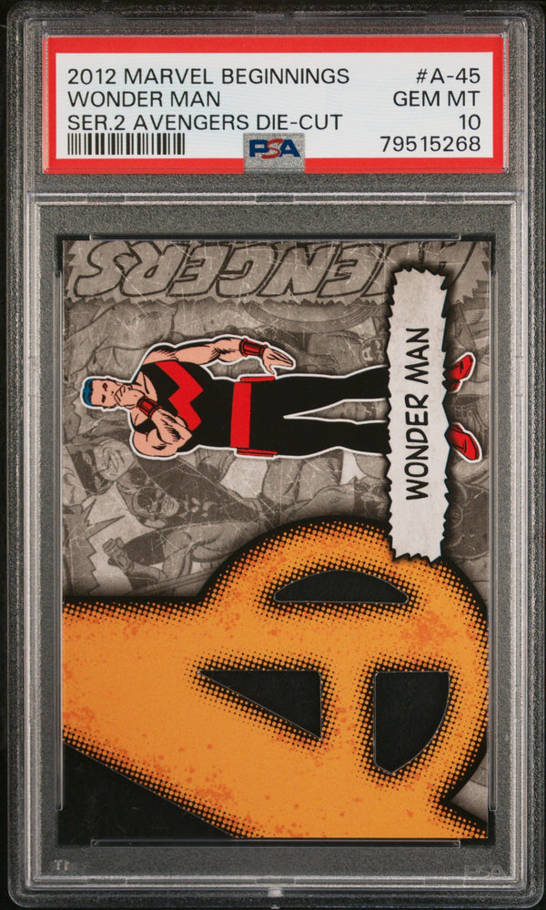 2012 MARVEL BEGINNINGS SERIES 2 AVENGERS DIE-CUT WONDER MAN #A-45 - PSA 10 (Online Order Only)