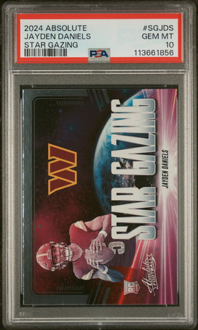 Graded 2024 Panini Absolute Jayden Daniels #SGJDS Star Gazing Rookie RC Football Card PSA 10 Gem Mint (ONLINE ORDER ONLY)