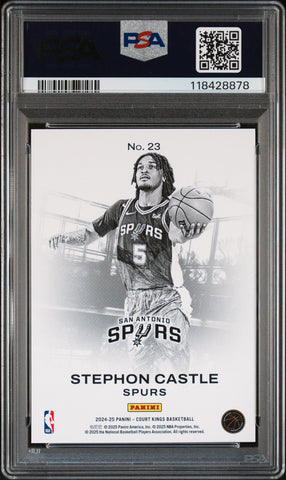 Graded 2024 Panini Court Kings Stephon Castle #23 Works In Progress Rookie RC Basketball Card PSA 10 Gem Mint (ONLINE ORDER ONLY)