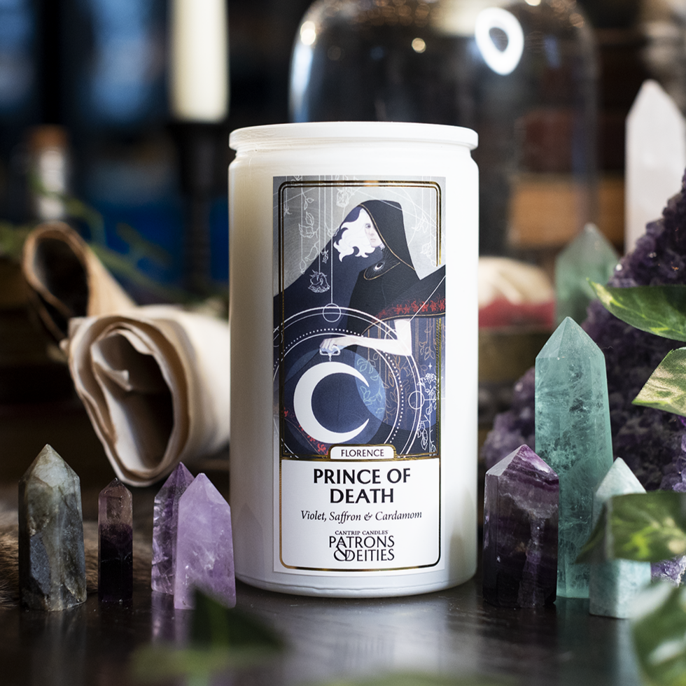 Cantrip Candles - Florence, Prince of Death 16 oz. (ONLINE ORDER ONLY)