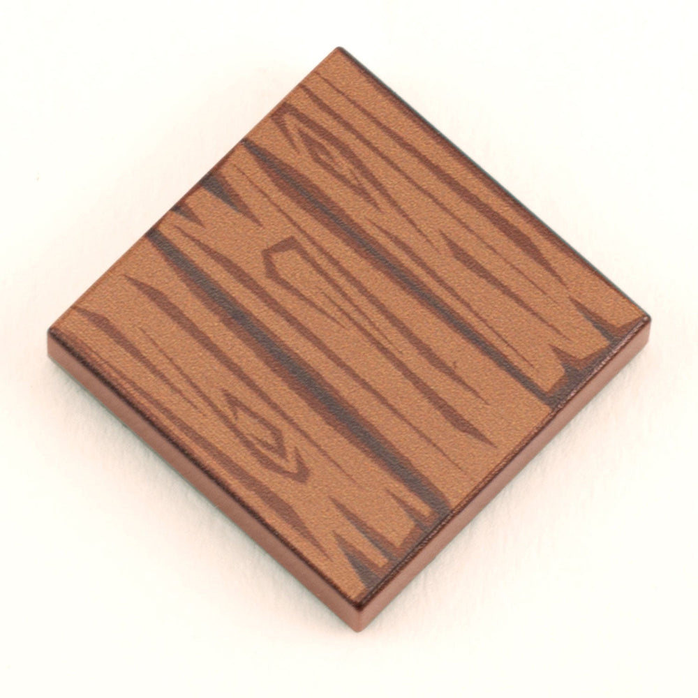 B3 Customs® Hardwood Minifig Flooring (Rough, Dark) - Custom Printed LEGO 2x2 Tile (Online Order Only)