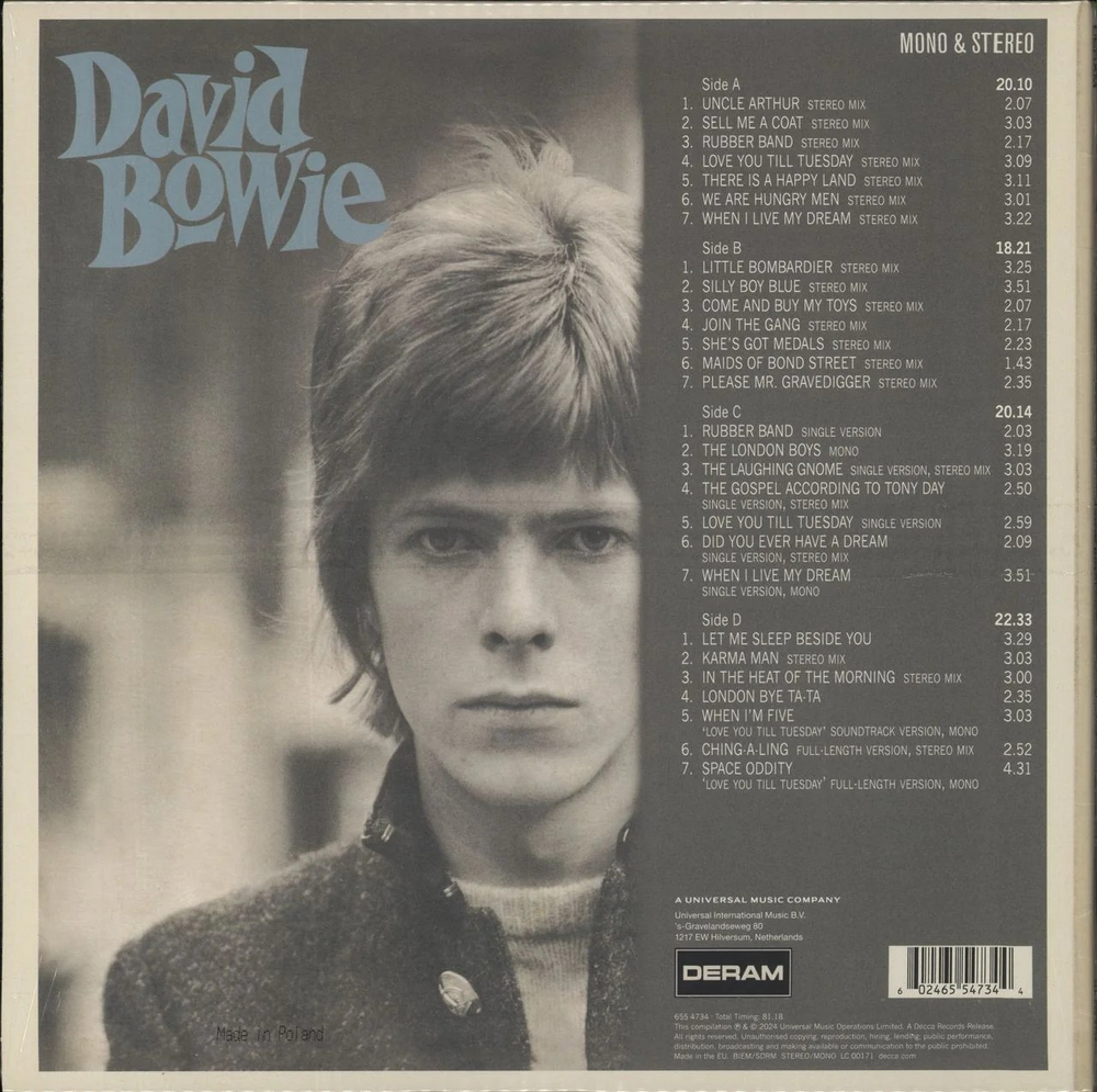 David Bowie (Limited Edition, Cream & Green Swirl Colored Vinyl) (2 Lp's) [Vinyl] (ONLINE ORDER ONLY)