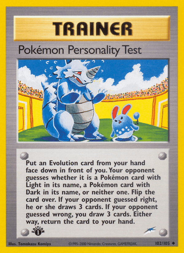 Pokemon Personality Test (102/105) [Neo Destiny 1st Edition] (Online Only)