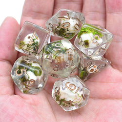 Skull Dice w/ Moss Halloween Resin 7-Dice (Online Only)