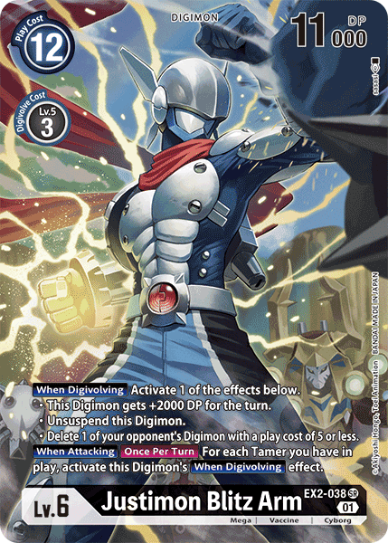 Justimon Blitz Arm [EX2-038] (Alternate Art) [Digital Hazard] (ONLINE ORDER ONLY)