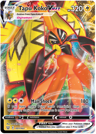 Tapu Koko VMAX (051/163) [Sword & Shield: Battle Styles] (Online Only)