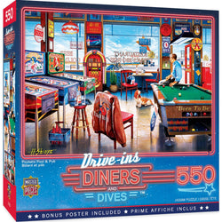 Drive-Ins, Diners & Dives - Pockets Pool & Pub 550 Piece Jigsaw Puzzle (ONLINE ORDER ONLY)