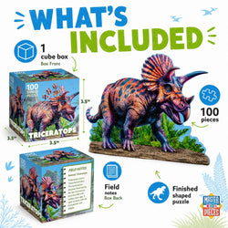 Triceratops 100 Piece Shaped Jigsaw Puzzle