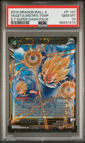 2019 DRAGON BALL SUPER SUPER DASH VEGETA, TEMPERAMENT #P-137 - PSA 10 (Online Order Only)