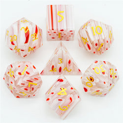 Flower Glass DND Dice Red Limited Edition in Wood Box (Online Only)