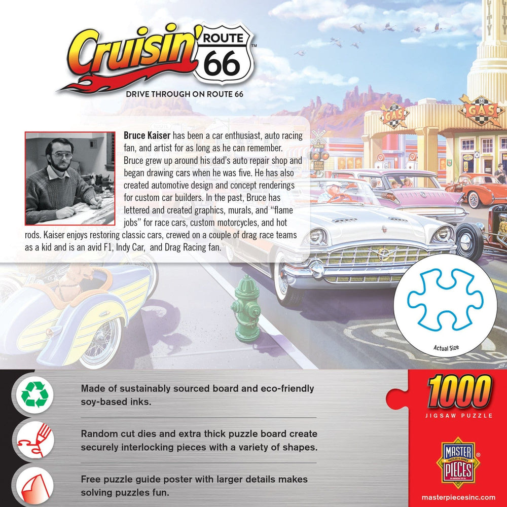 Cruisin' Route 66 - Drive Through on Route 66 1000 Piece Jigsaw Puzzle (ONLINE ORDER ONLY)