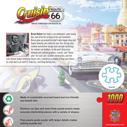 Cruisin' Route 66 - Drive Through on Route 66 1000 Piece Jigsaw Puzzle (ONLINE ORDER ONLY)