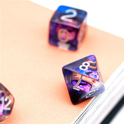 Purple Demon Eye Dragon Eye Dice 7-Dice Set Resin Dungeons and Dragons Dice (Online Only)