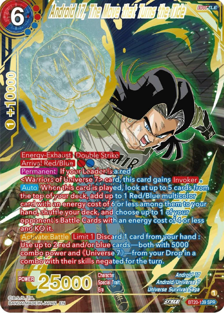 Android 17, The Move that Turns the Tide (SPR) (BT20-139) [Power Absorbed] (ONLINE ORDER ONLY)