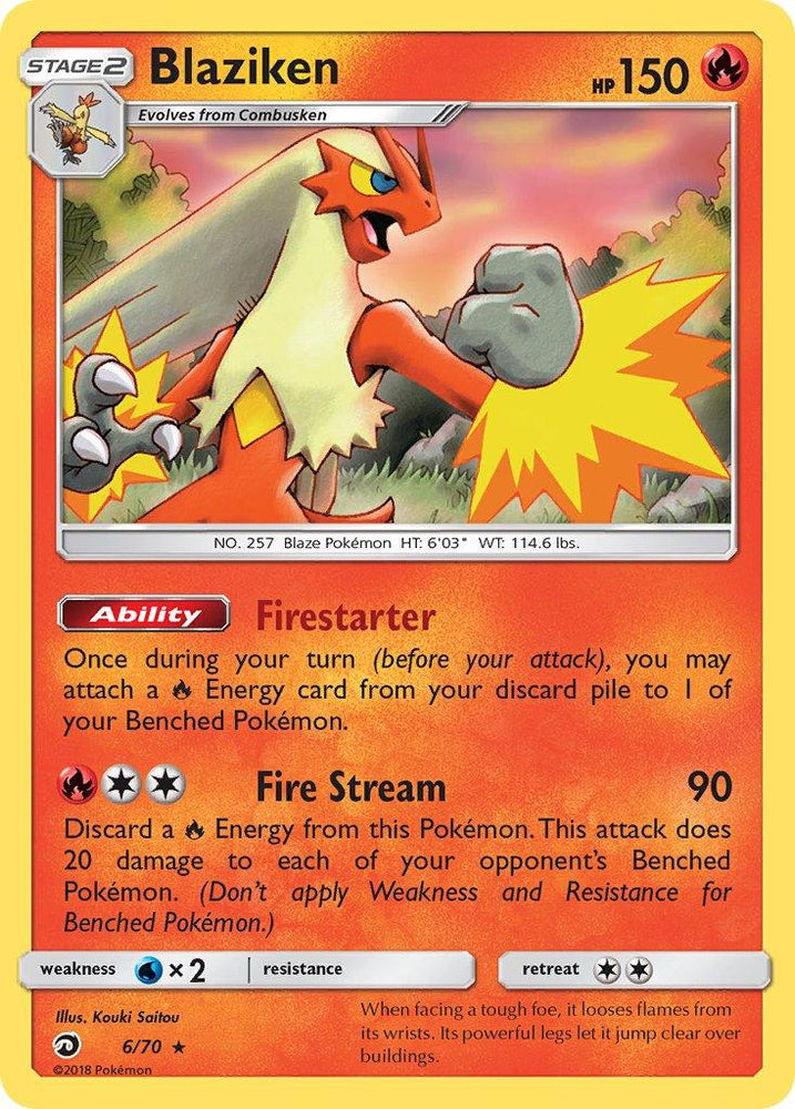 Blaziken (6/70) (Theme Deck Exclusive) [Sun & Moon: Dragon Majesty] (Online Only)