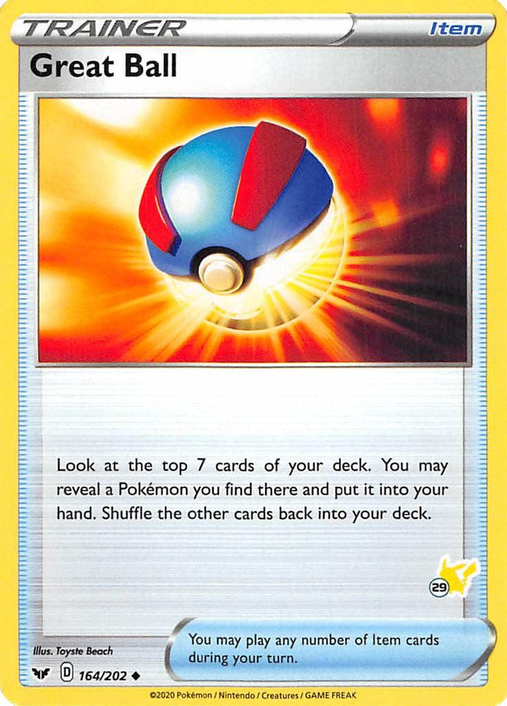 Great Ball (164/202) (Pikachu Stamp #29) [Battle Academy 2022] (Online Only)