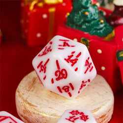 White Christmas Dice w/Red Presents Trees Snowman Holiday Festive (Online Only)
