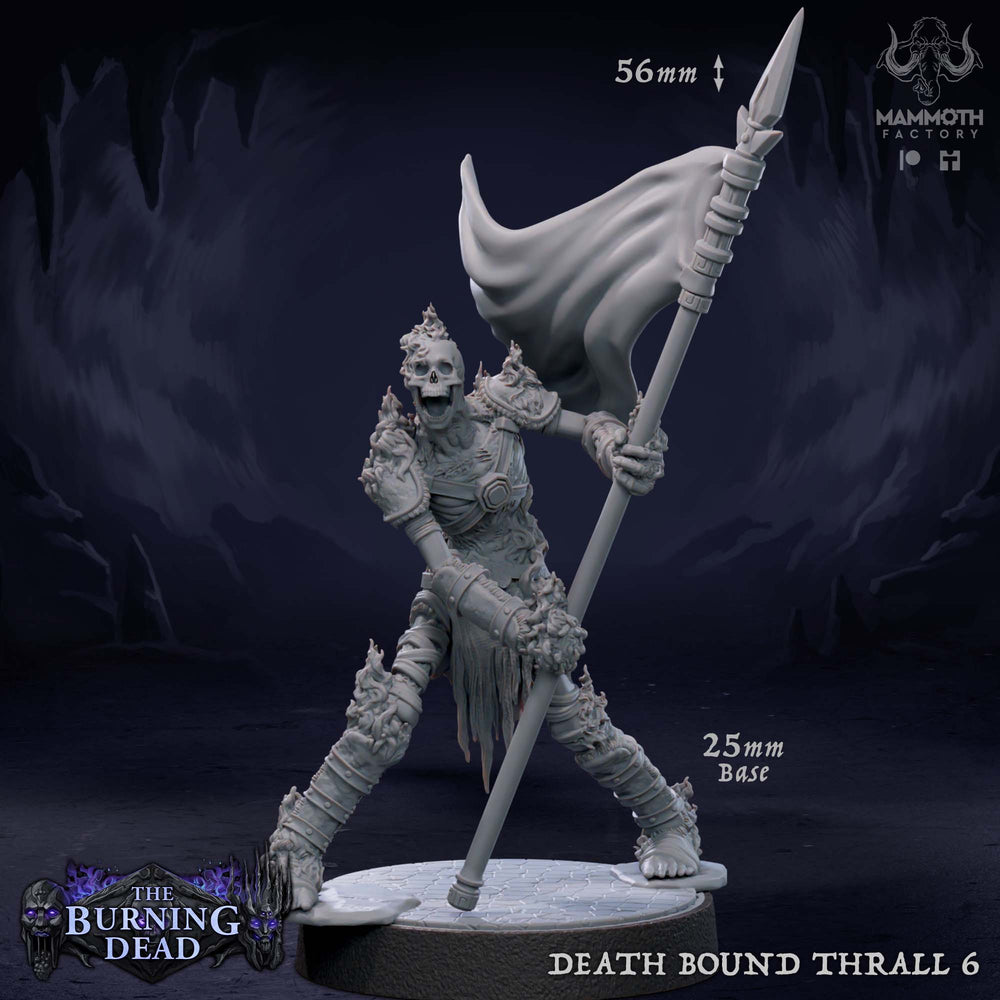 Death Bound Thrall: Sculpt 6 (Skeleton Bannerman, Regular or On Fire) (Online Order Only)