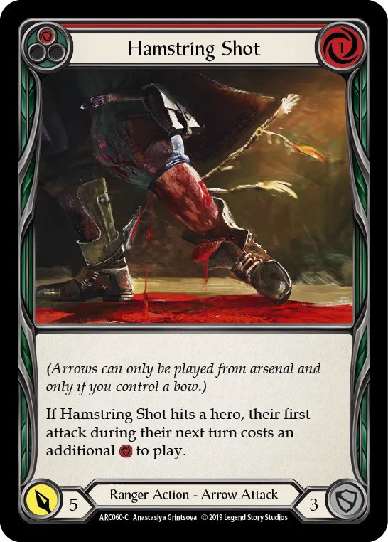 Hamstring Shot (Red) [ARC060-C] (Arcane Rising)  1st Edition Rainbow Foil - Anime Imports LLC