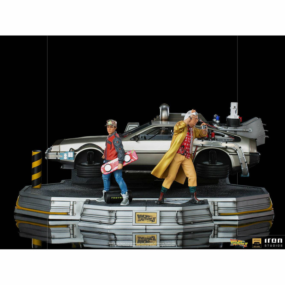 Iron Studios Back to the Future Part II DeLorean (Full Deluxe Version including Marty McFly and Doc Brown) 1:10 Scale Statues (ONLINE ORDER ONLY)